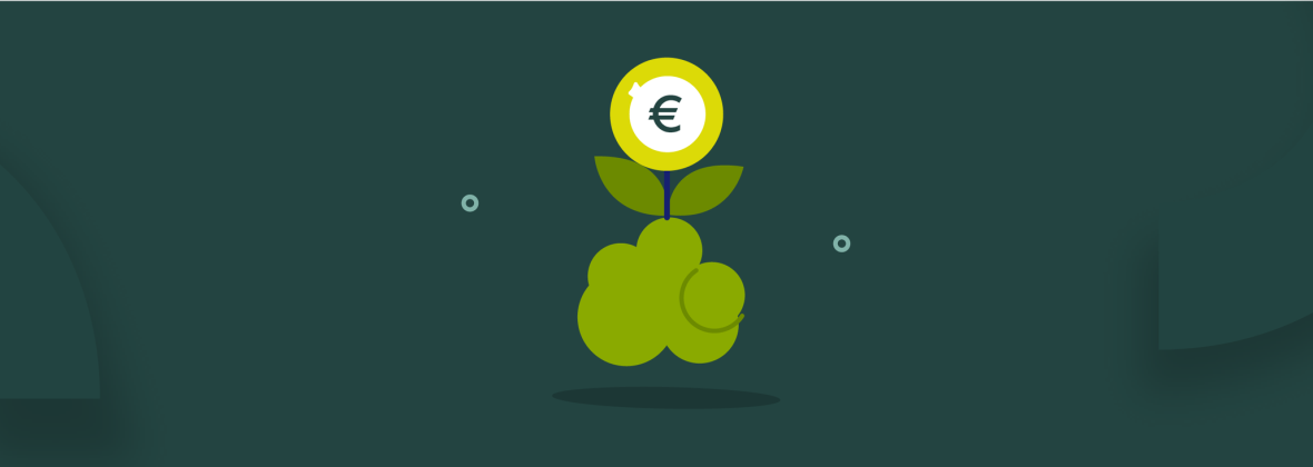 Geldboompje met groene achtergrond